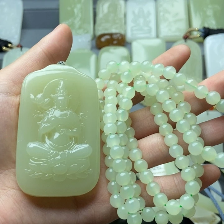 龙*天青海格尔木观音珠链