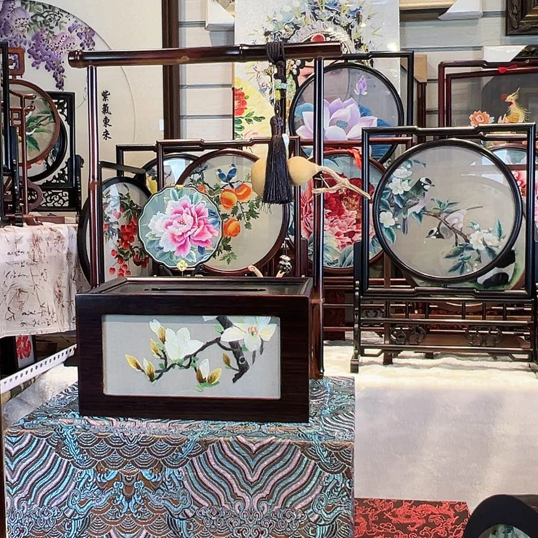 织绣苏绣抽纸盒手工