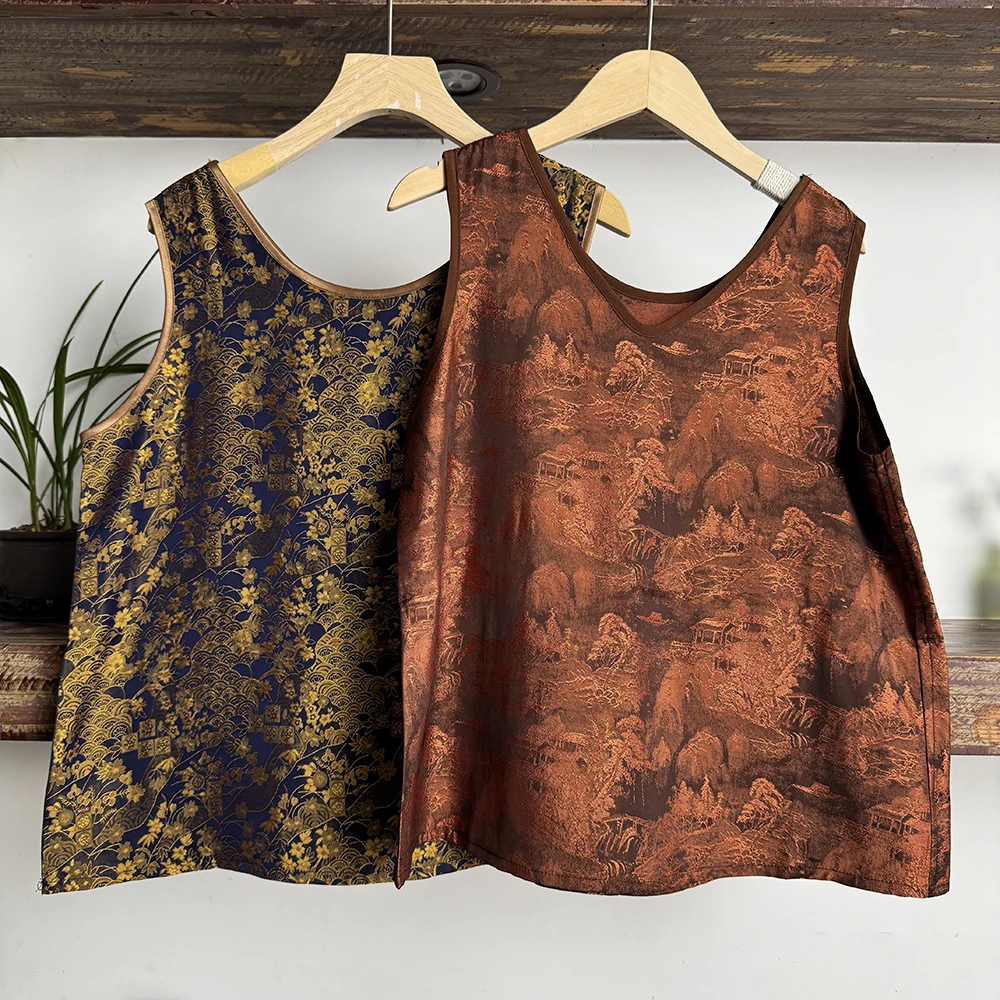 提花背心吊带国风复古时尚风新中式马夹马甲