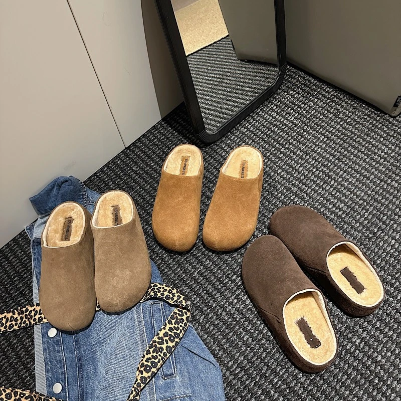 TS/TS小个子5公分休闲勃肯鞋2025冬季新款时尚加绒厚底增高单鞋女