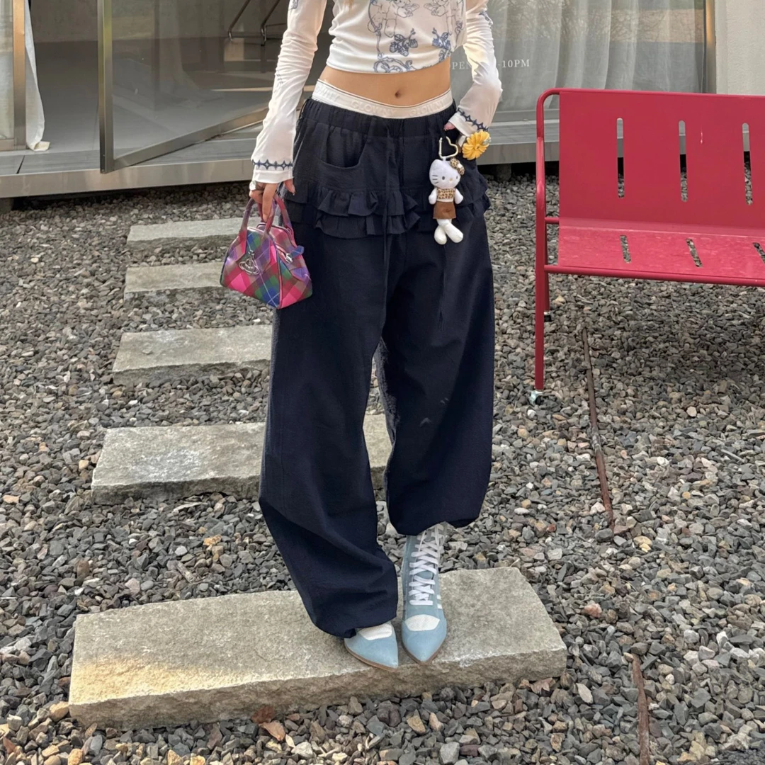 RIMK25AW泡泡肌理芭蕾弯刀休闲裤007