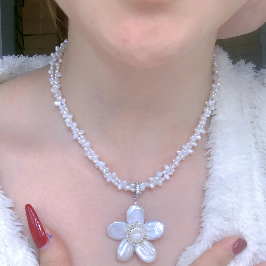 银S925镶嵌耳饰淡水珍珠