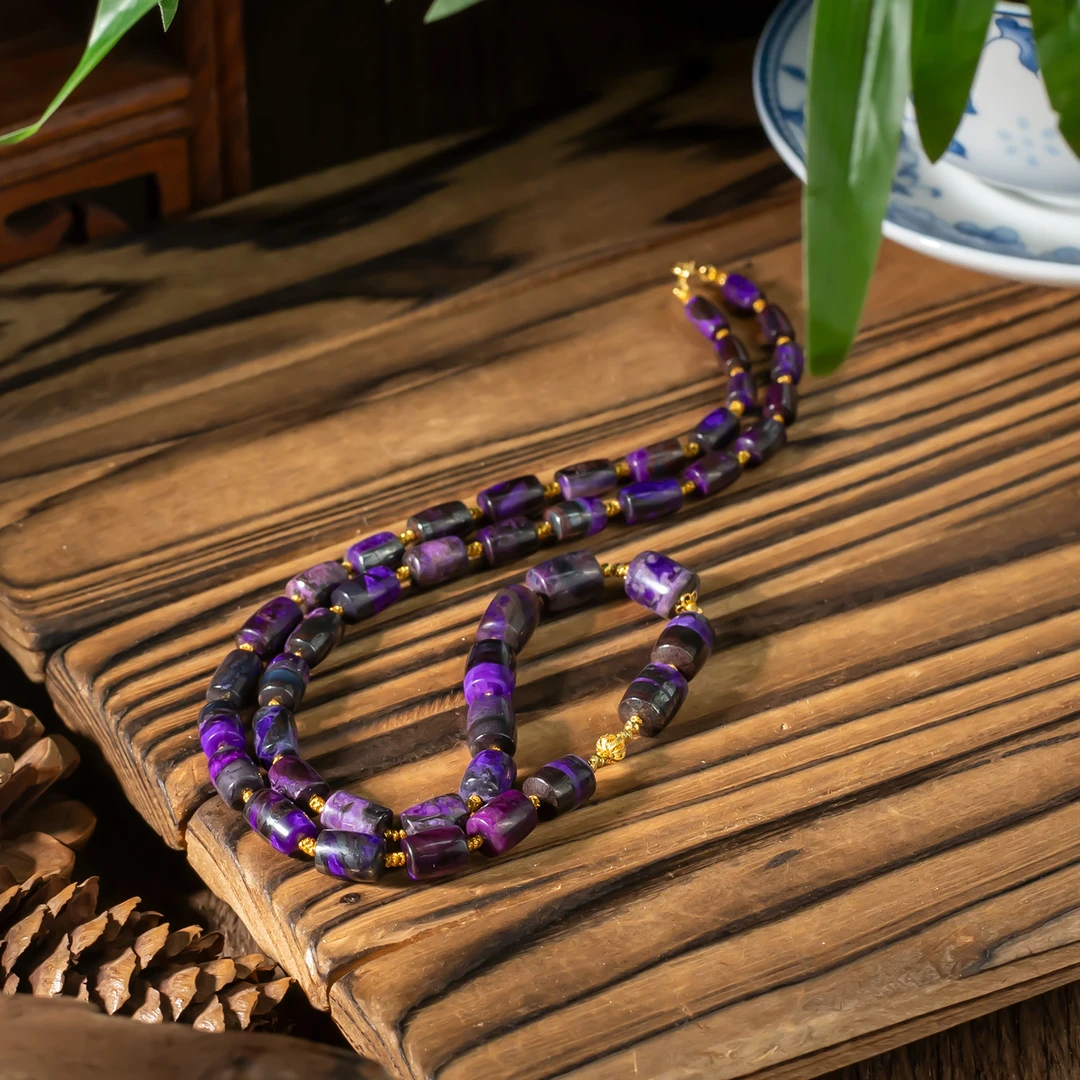 予禧丨18K金丝绒舒俱来桶珠项链/多样性发/P7154/50cm±/7-4mm/均4