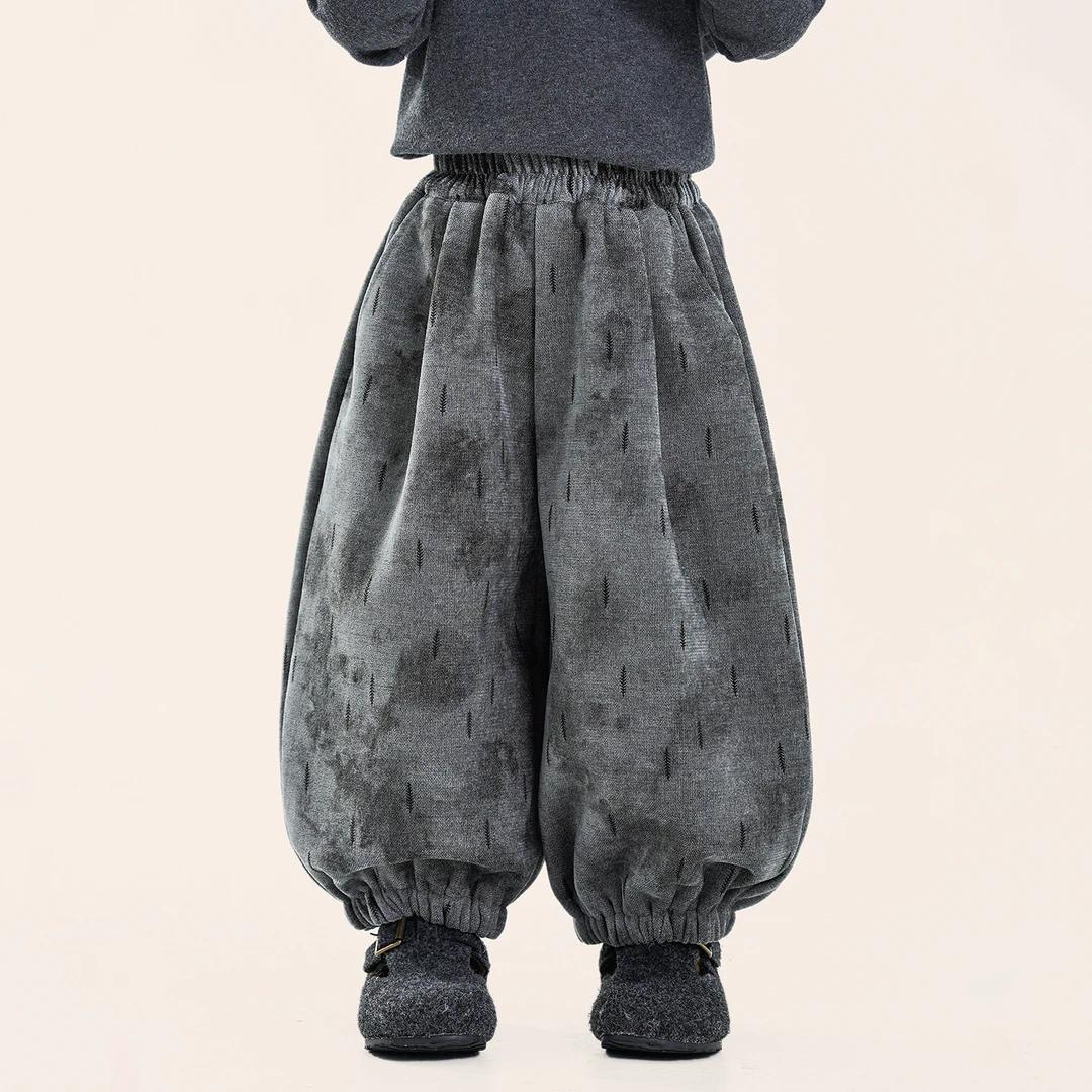 畅果童装男童裤子加绒冬季新款儿童韩版休闲裤中小童一体绒收口裤