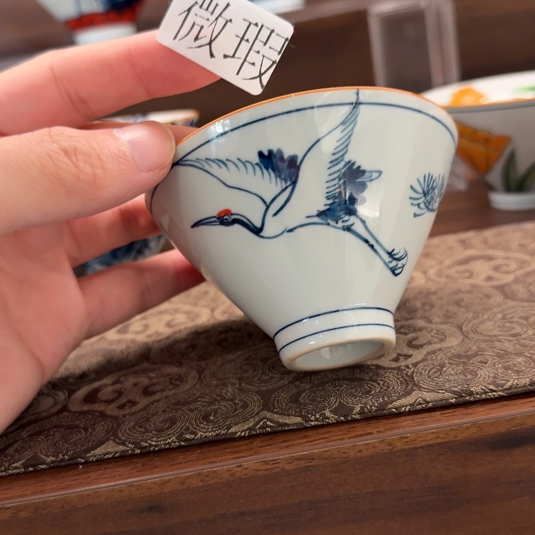 釉下手绘茶具微瑕