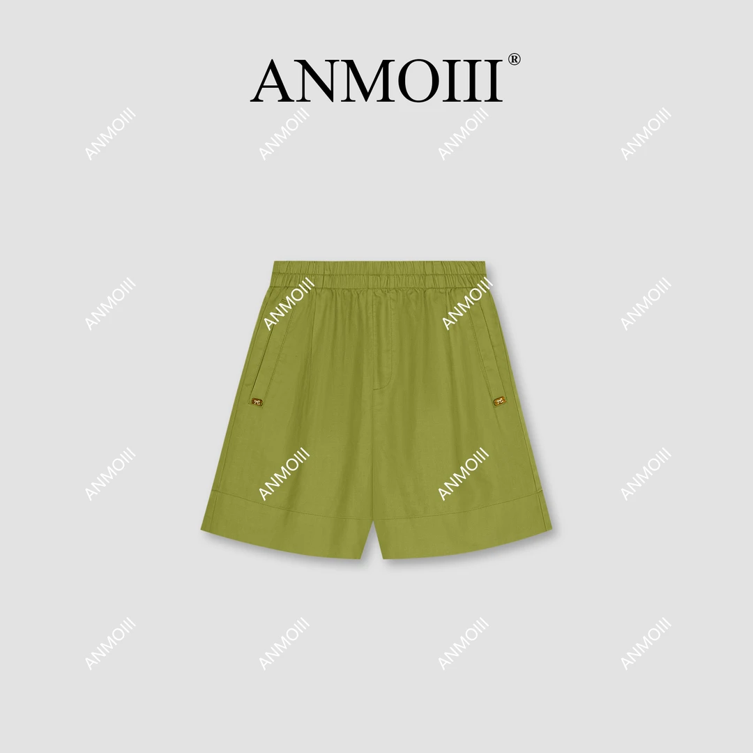 ANMOIII【七彩色】新款天丝亚麻凉感短裤女款夏天薄款裤子五分裤