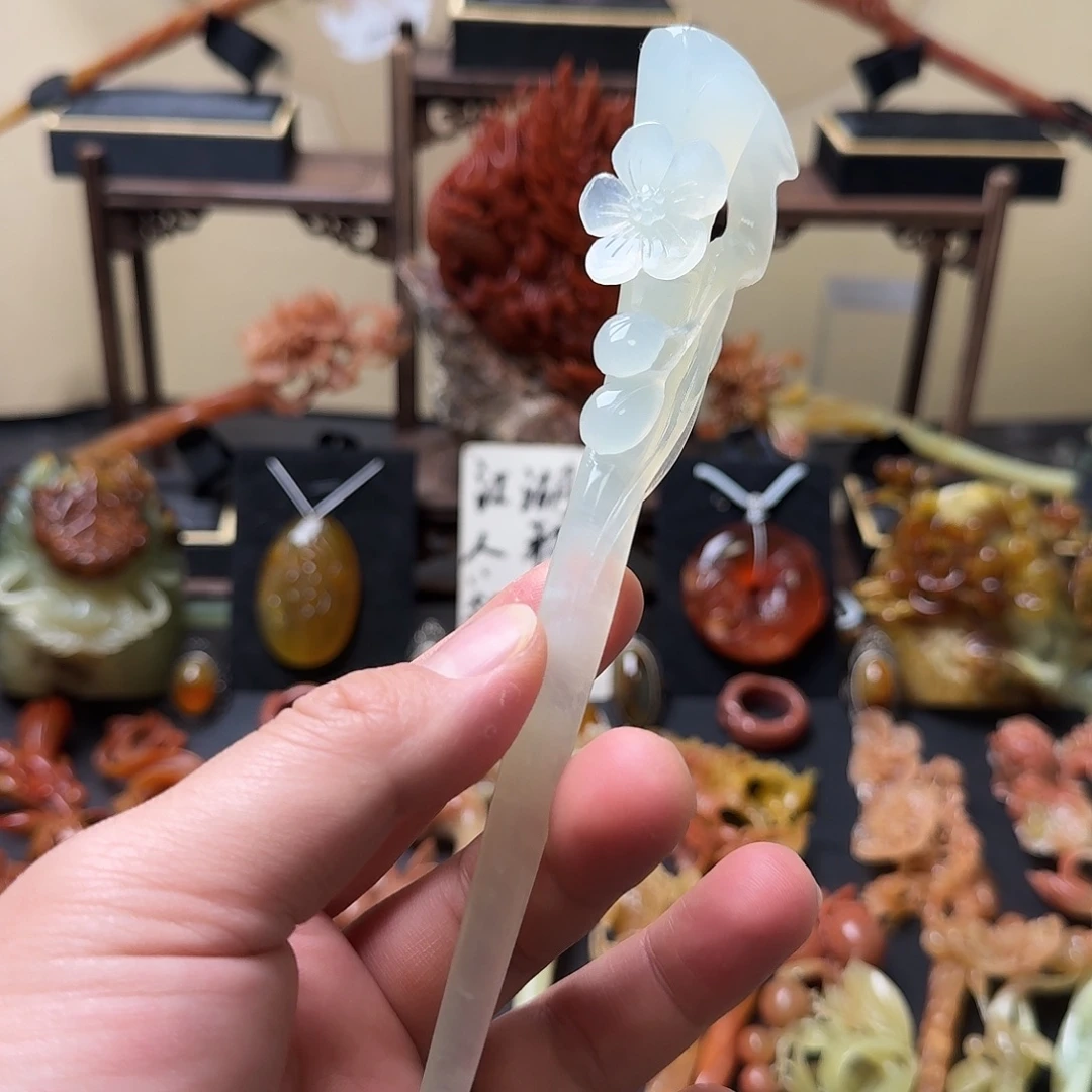 蛇纹石玉未镶嵌发饰
