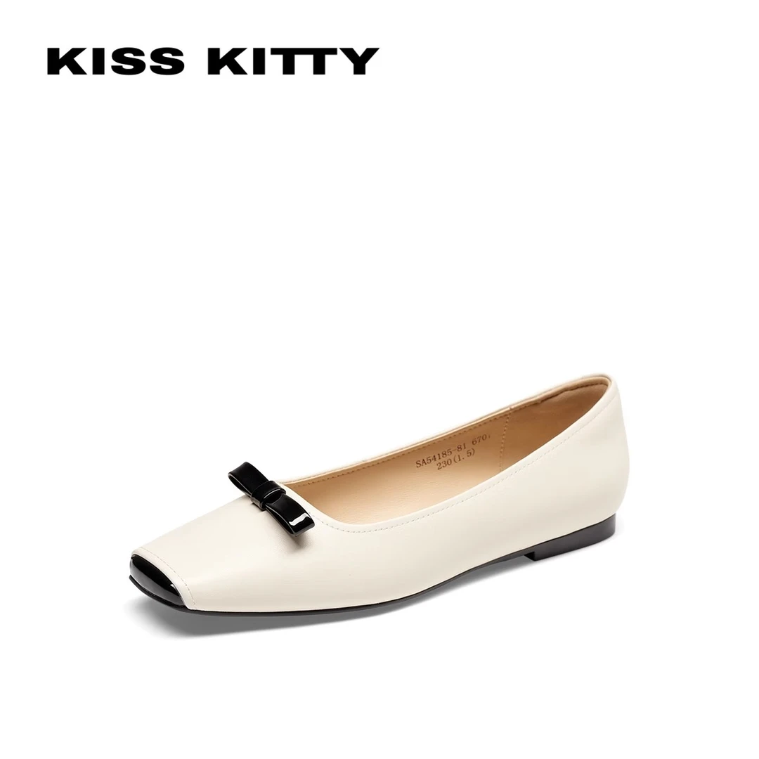 KISSKITTY复古芭蕾方头浅口单鞋SA54185-81-QSN