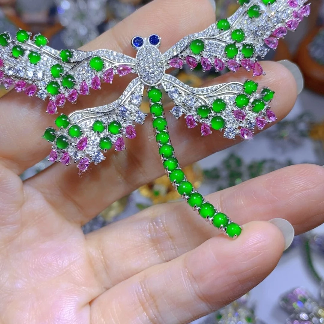 翡翠颈饰银S925镶嵌天然翡翠