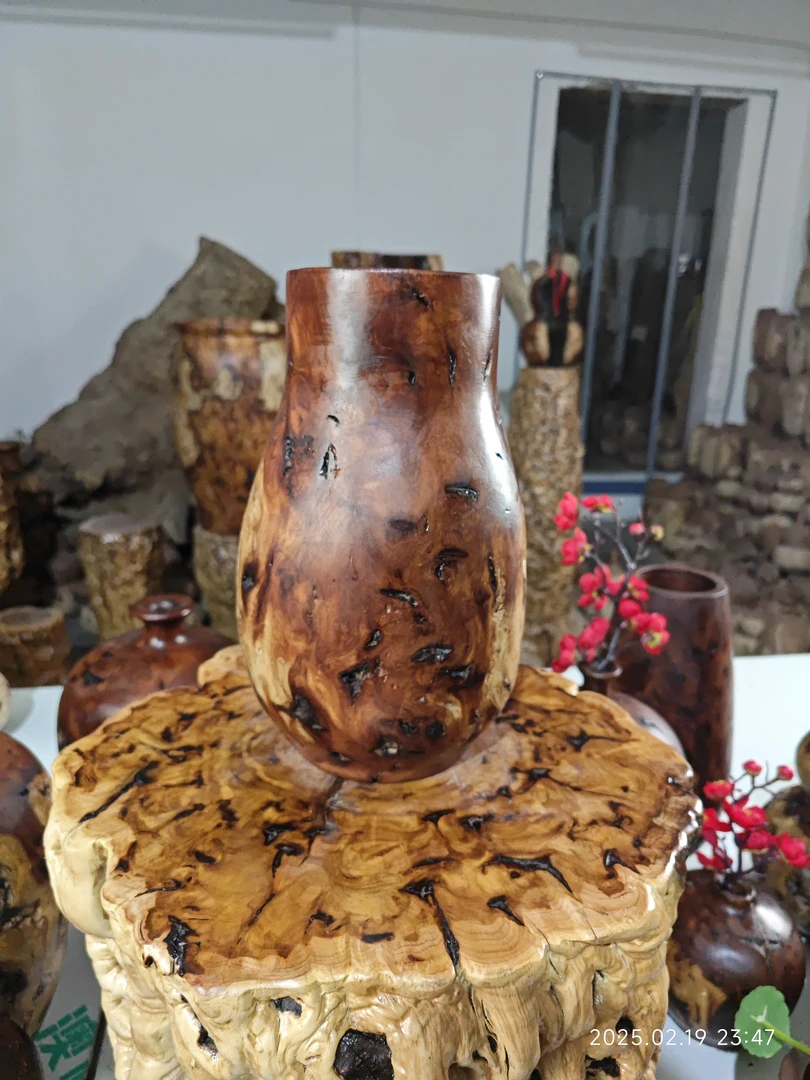 【缘森木作】百年鸡心枣木广口瓶