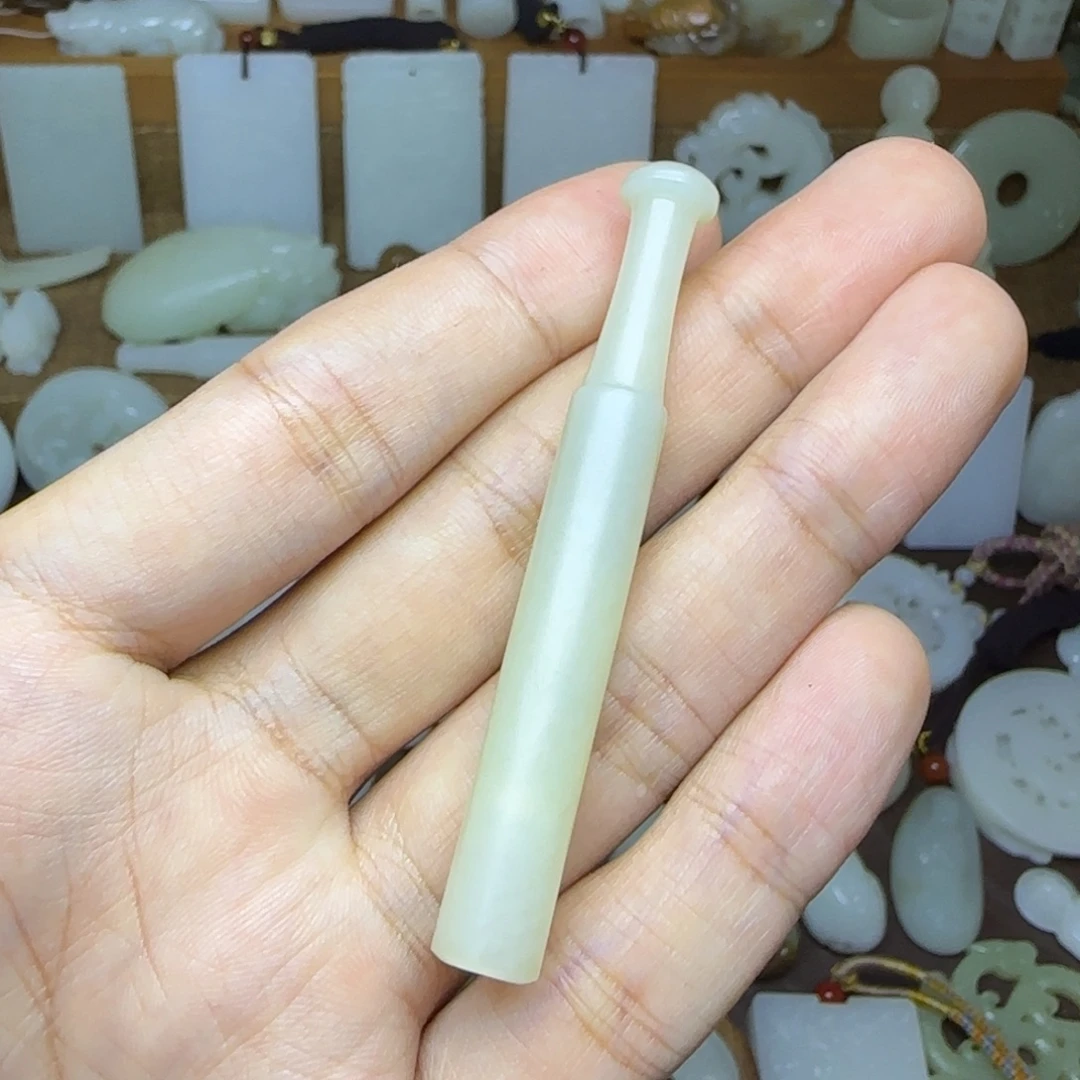 和田玉未镶嵌挂件细支烟嘴