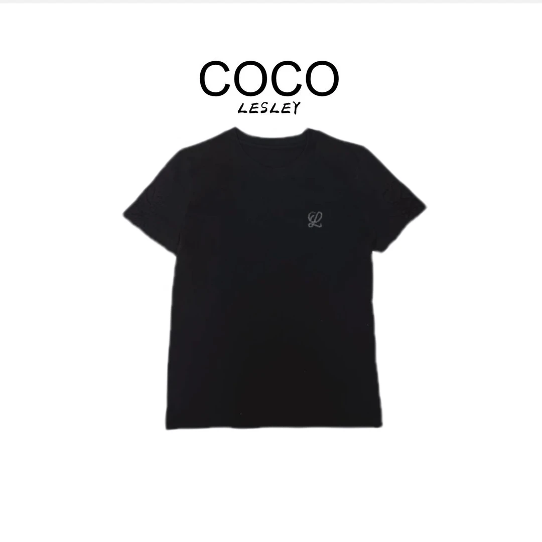COCO LESLEY【奢银】2025春夏新款休闲简约经典圆领短袖T恤HY157