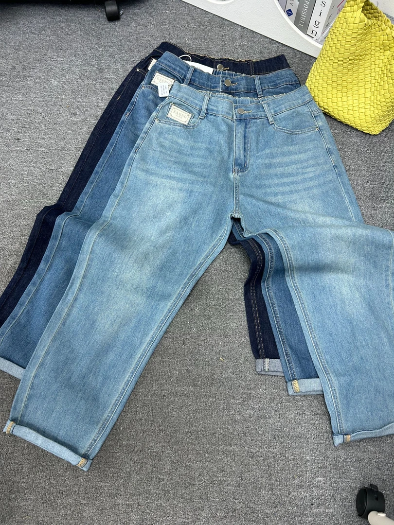 6812万能腰高弹力宽松休闲法棍裤直筒老爹裤