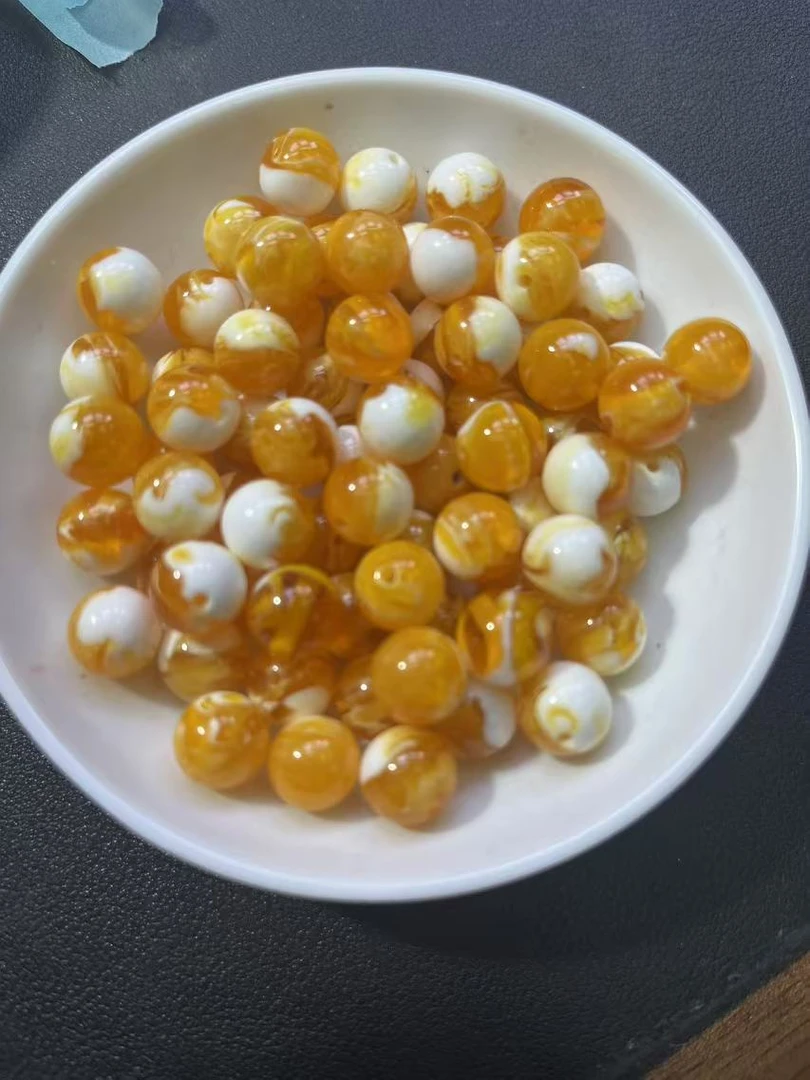 天然珠宝蜜蜡 金瓷白溶洞Y2286  8mm  30颗 （赠弹力绳）