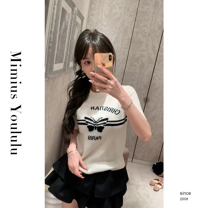 【mimius】&婷婷 法式蝴蝶结撞色修身上衣 WG02048