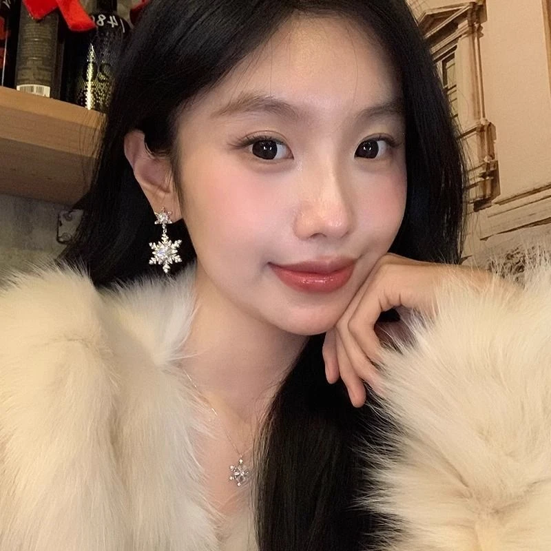 氛围感银色星星新款精致满钻百搭轻奢耳钉ins耳环饰品复古时尚