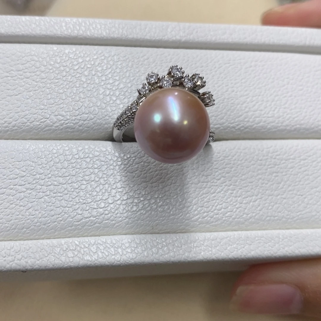 银S925镶嵌戒指淡水珍珠，链接17