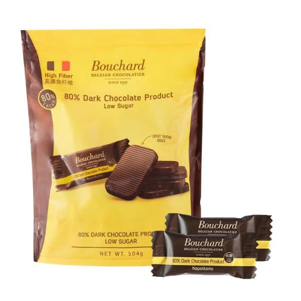 Bouchard 比利时 低糖黑巧克力制品(80%) 504g(6g*84)考试提神黑巧同城送
