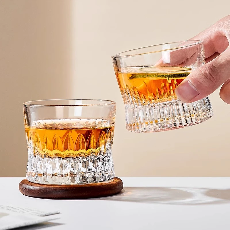 【青苹果】古典玻璃杯威士忌酒杯轻奢高级感啤酒杯家用洋酒杯子