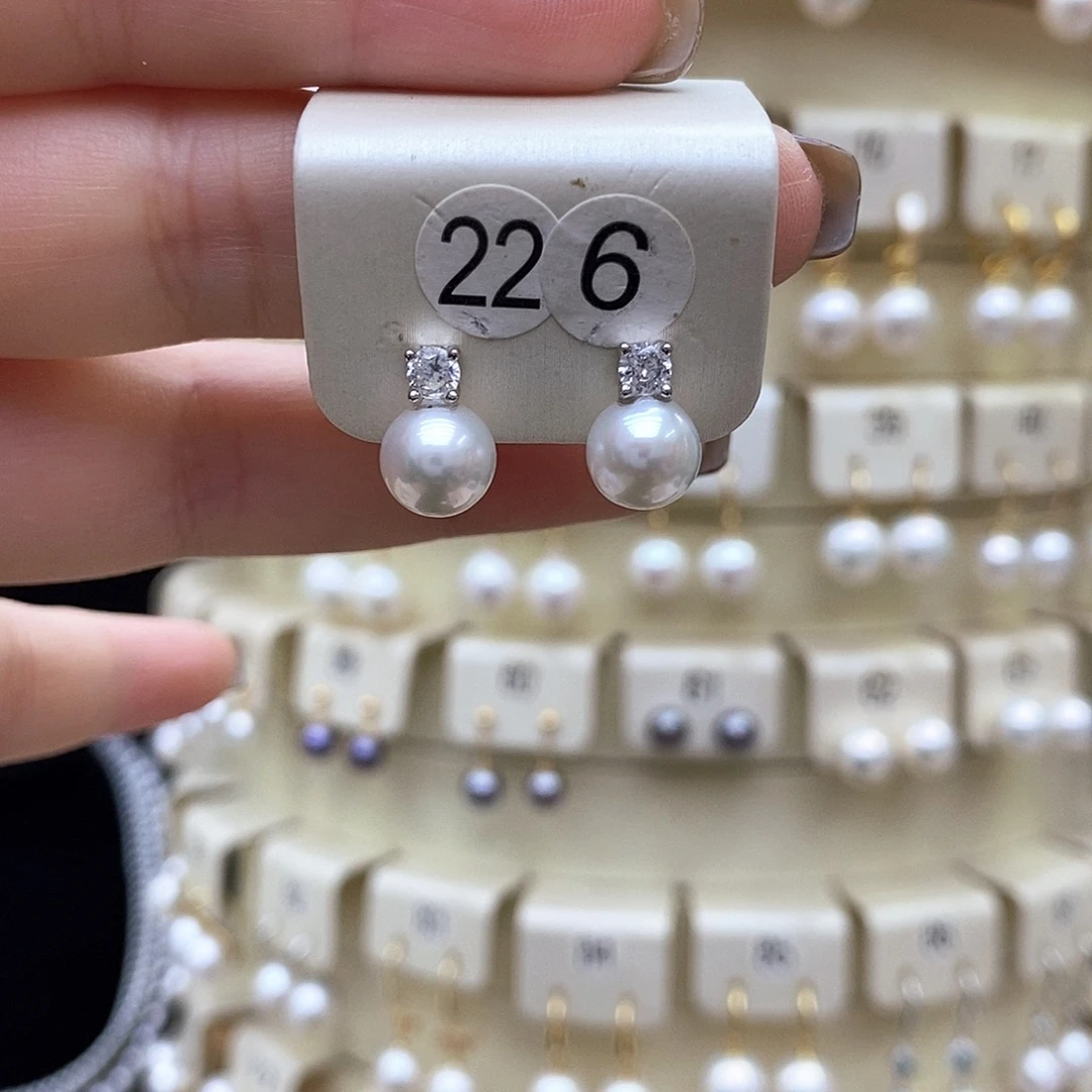 淡水珍珠耳饰银S925镶嵌