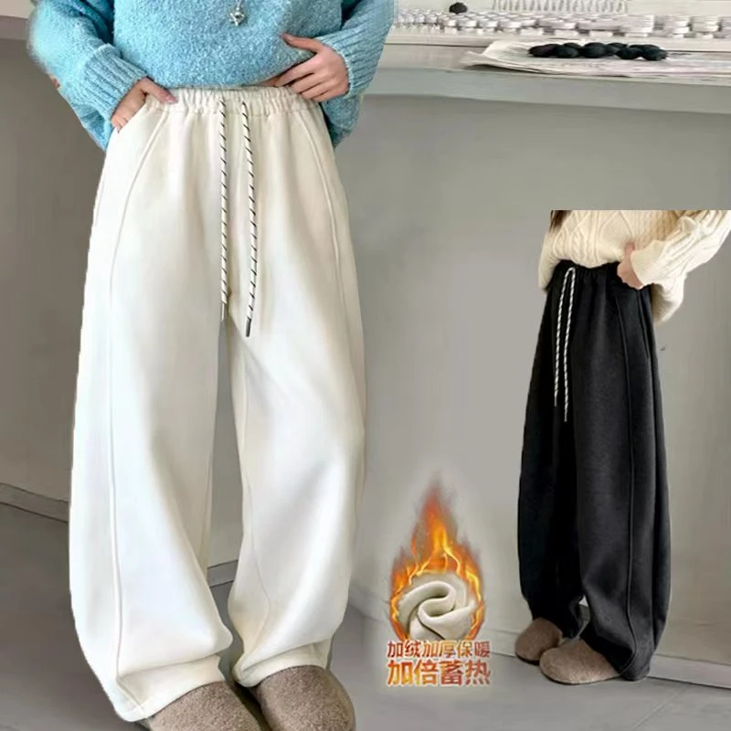 女童糯米弯刀裤一体绒2025秋冬新款时尚休闲保暖