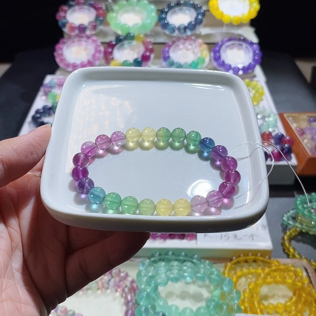 未镶嵌萤石手链7加色标