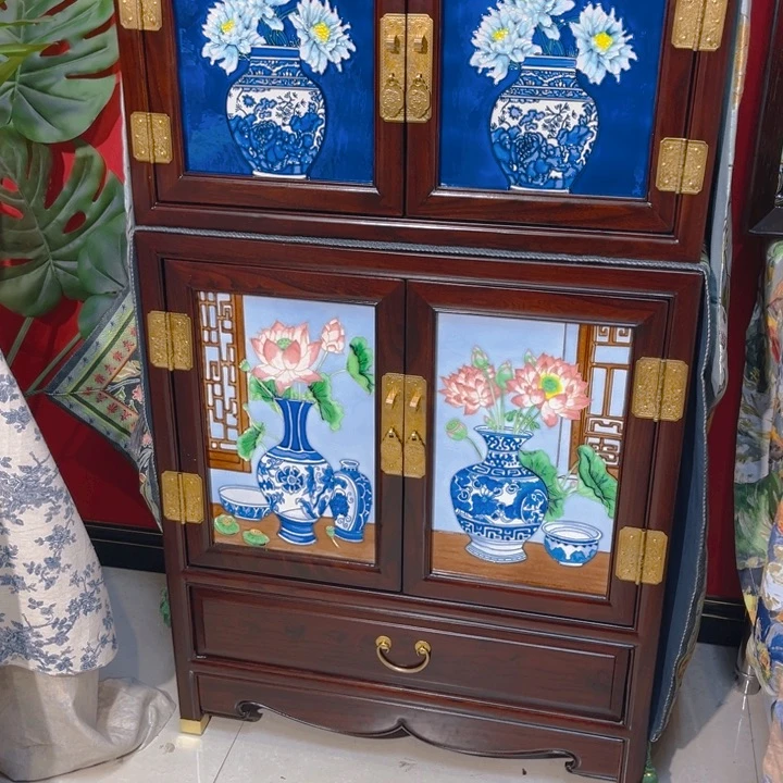 加大款瓷板画艺术作品两个柜子孤品