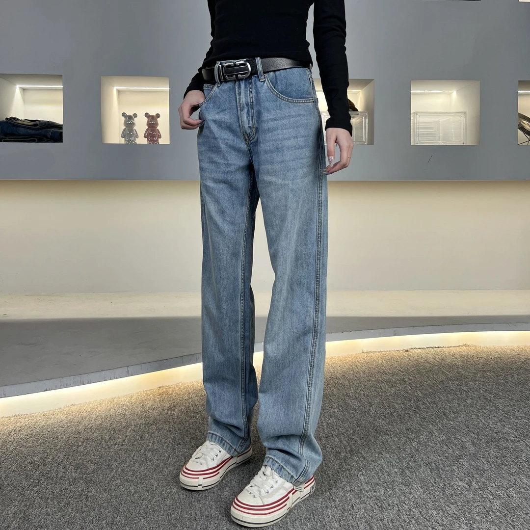 【Ashley】莱赛尔天丝牛仔裤男2025春夏薄款直筒宽松垂感长裤3635