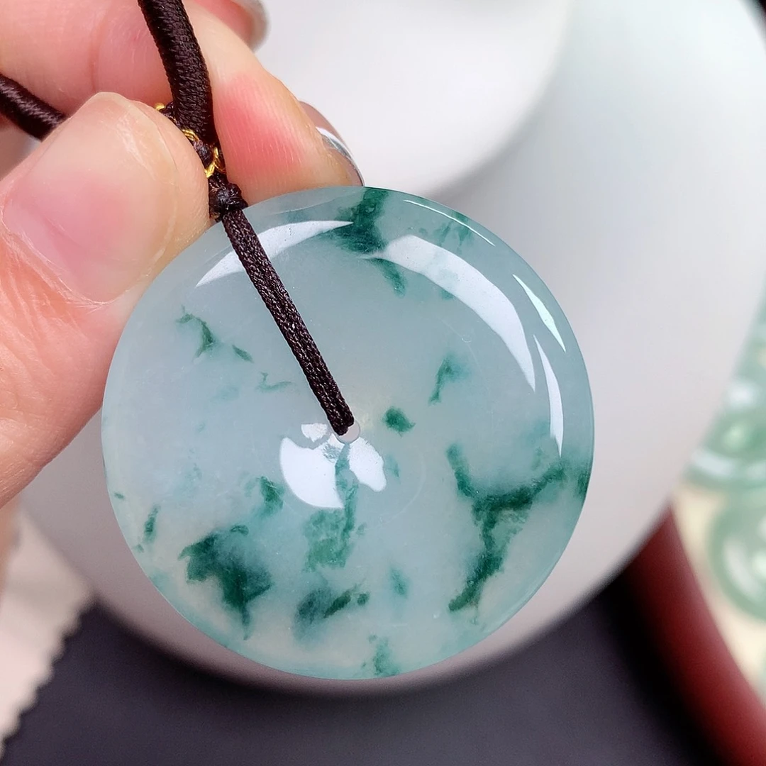 翡翠未镶嵌颈饰平安扣 35.9-6mm