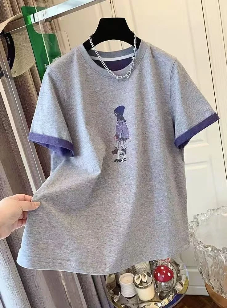 3192 韩版设计感时尚潮流设计感宽松舒适休闲小女孩T恤