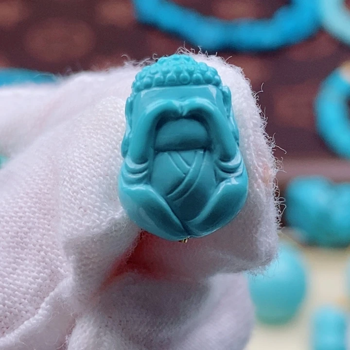 绿松石珠宝奇石未镶嵌小**儿