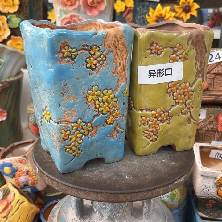 紫砂花盆粗陶材质多肉花盆