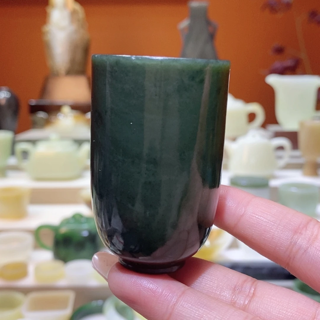 未镶嵌和田玉摆件和田玉青玉杯特价