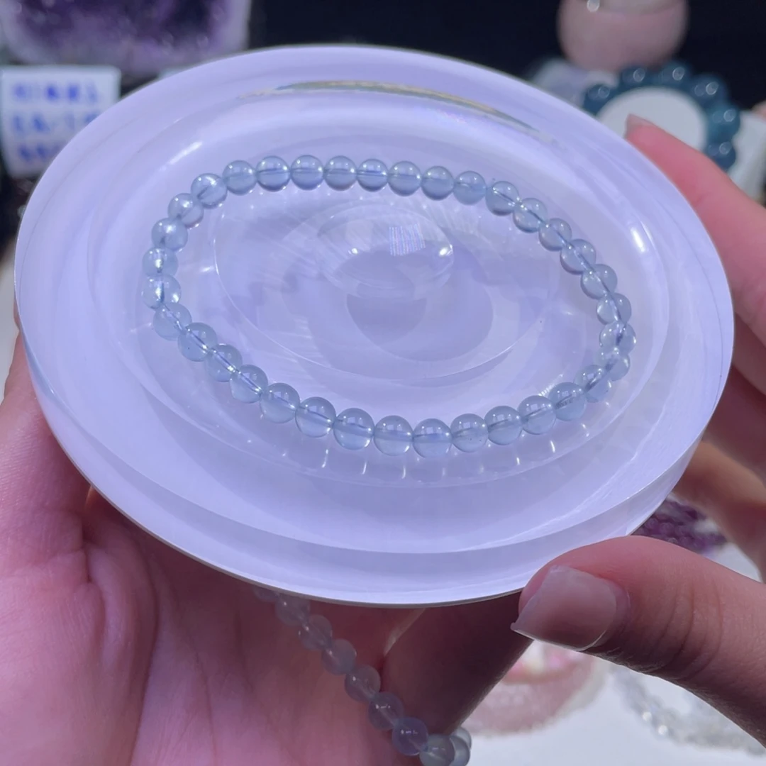 未镶嵌手链水晶冰川蓝海蓝宝5+