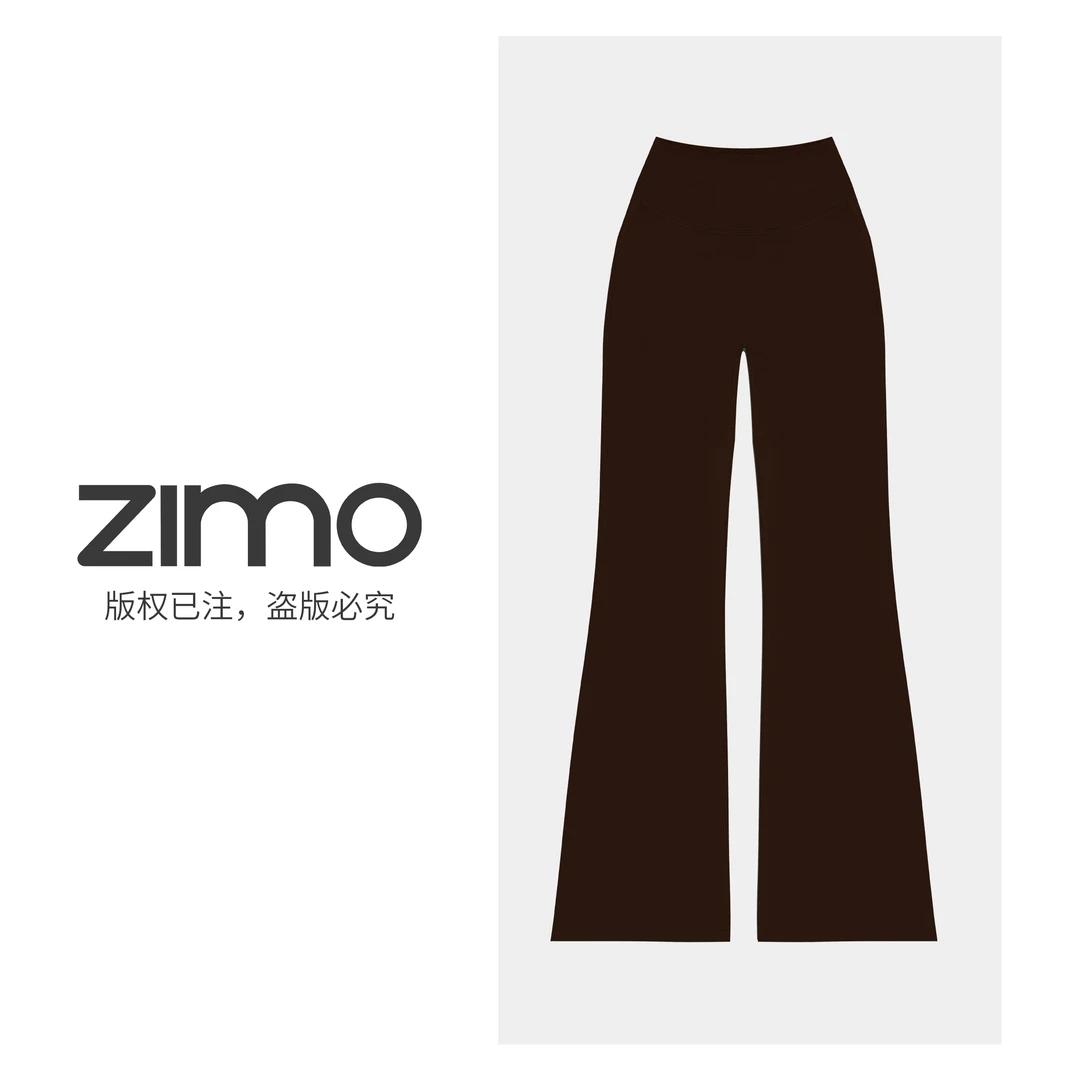 高腰空气层喇叭裤巧克力004-zimo-健身瑜伽服健身服瑜伽裤外穿