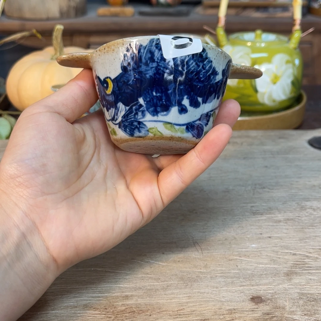 壶素浅陶瓷手工手绘