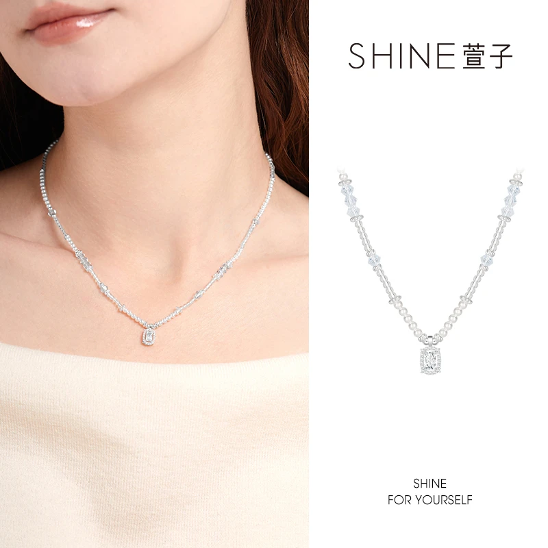 铜合金仿珍珠吊坠 萱子【新品上新】铜合金气质轻奢拼接手工项链