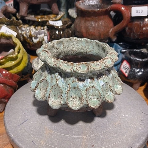 闲***晏粗陶花盆手工花盆制作