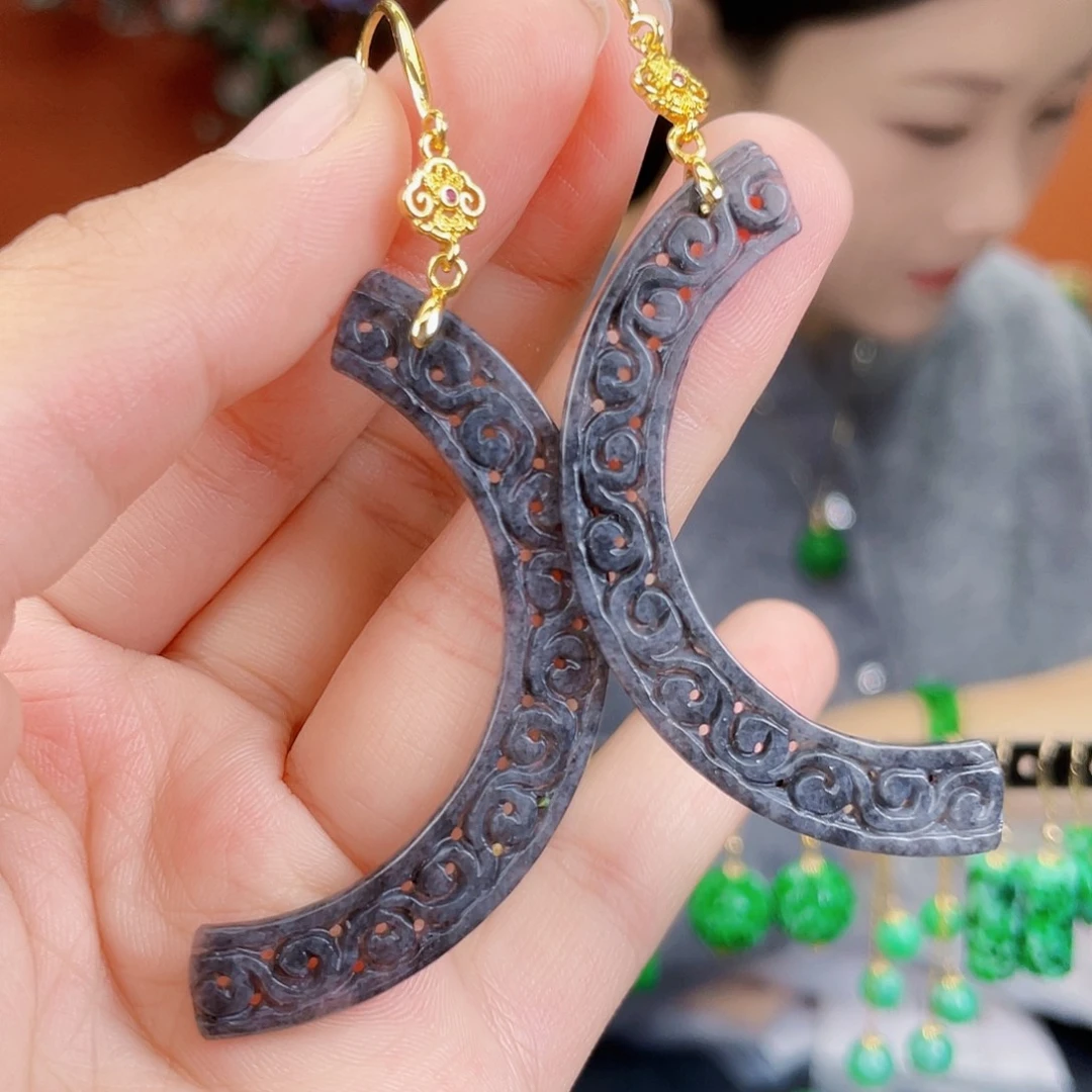 翡翠未镶嵌耳饰饰品