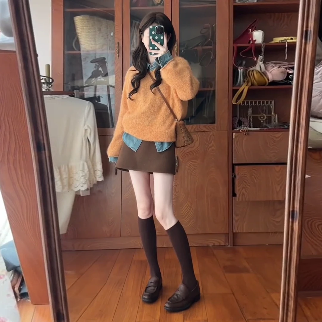 2026新款韩系针织毛衣连衣裙女小个子深冬跨年穿搭一整套装高级感