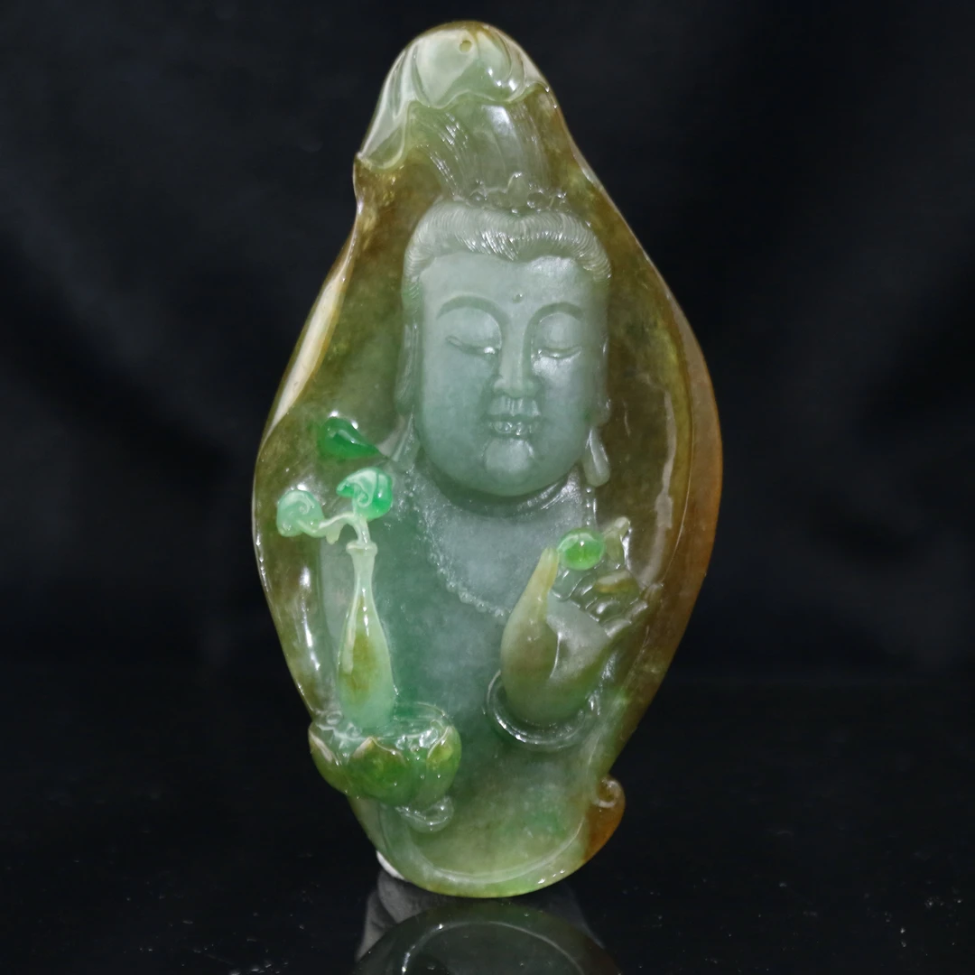 FC36天然缅甸翡翠A货观音牌/800222/保利厦门拍卖