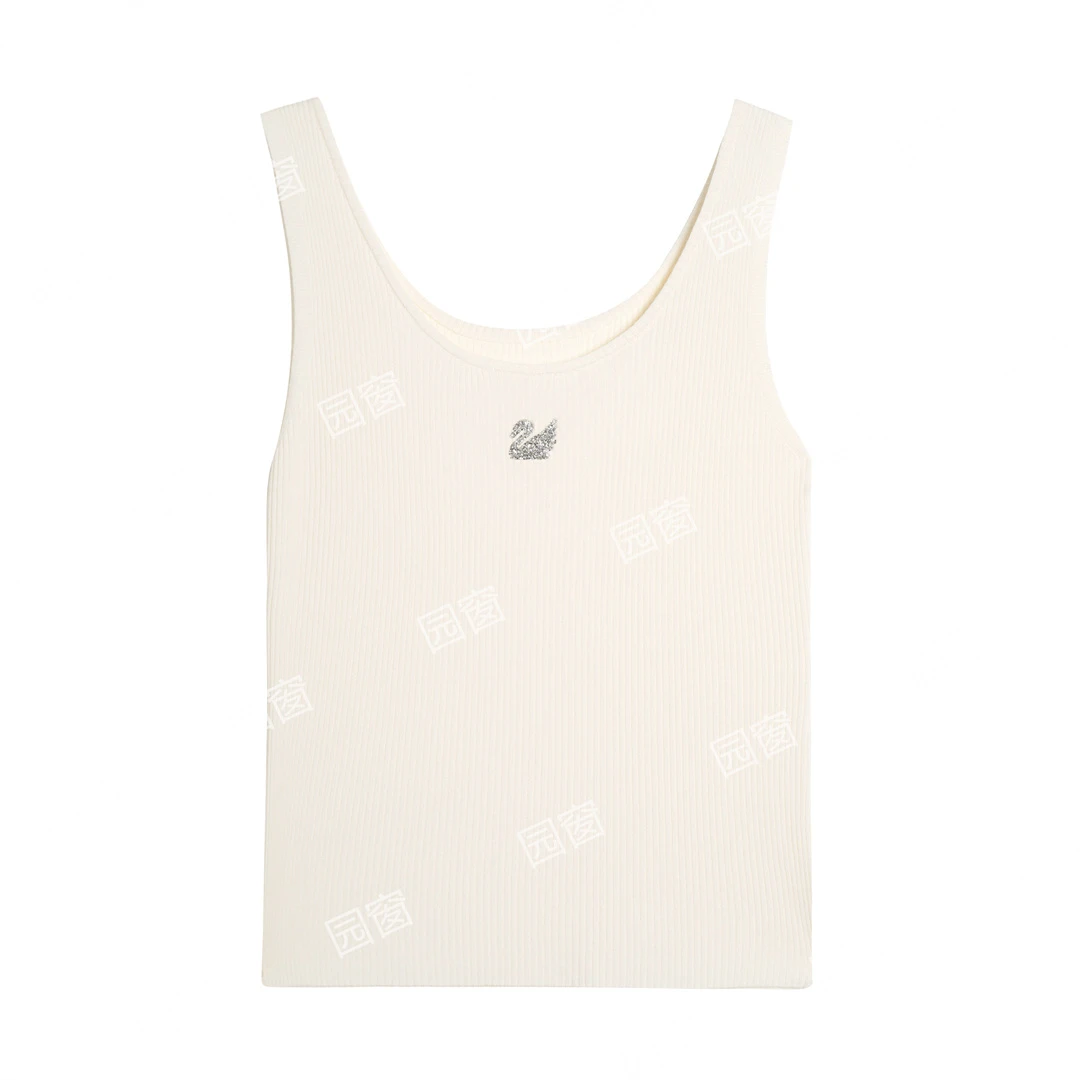 【多拉专属】5132重工烫钻30支双曲冰麻针织背心3361