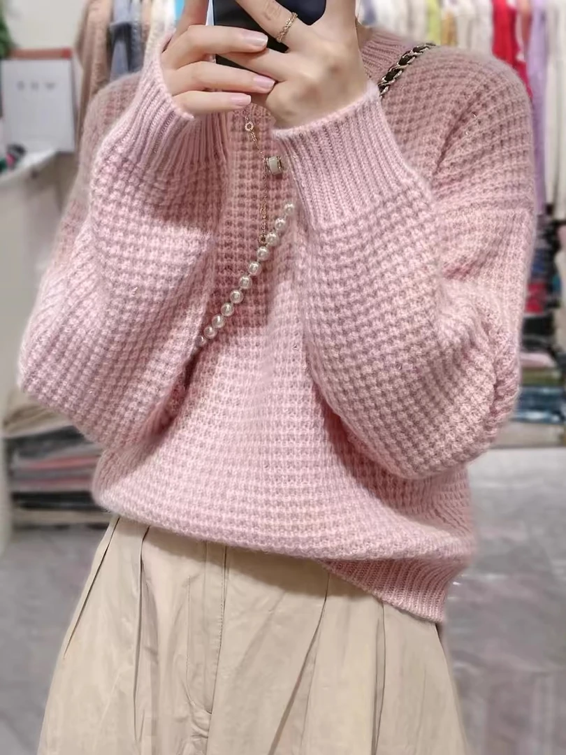 心意山羊绒毛衣手工编织材料包从上往下编织拍线送视频教程和工具