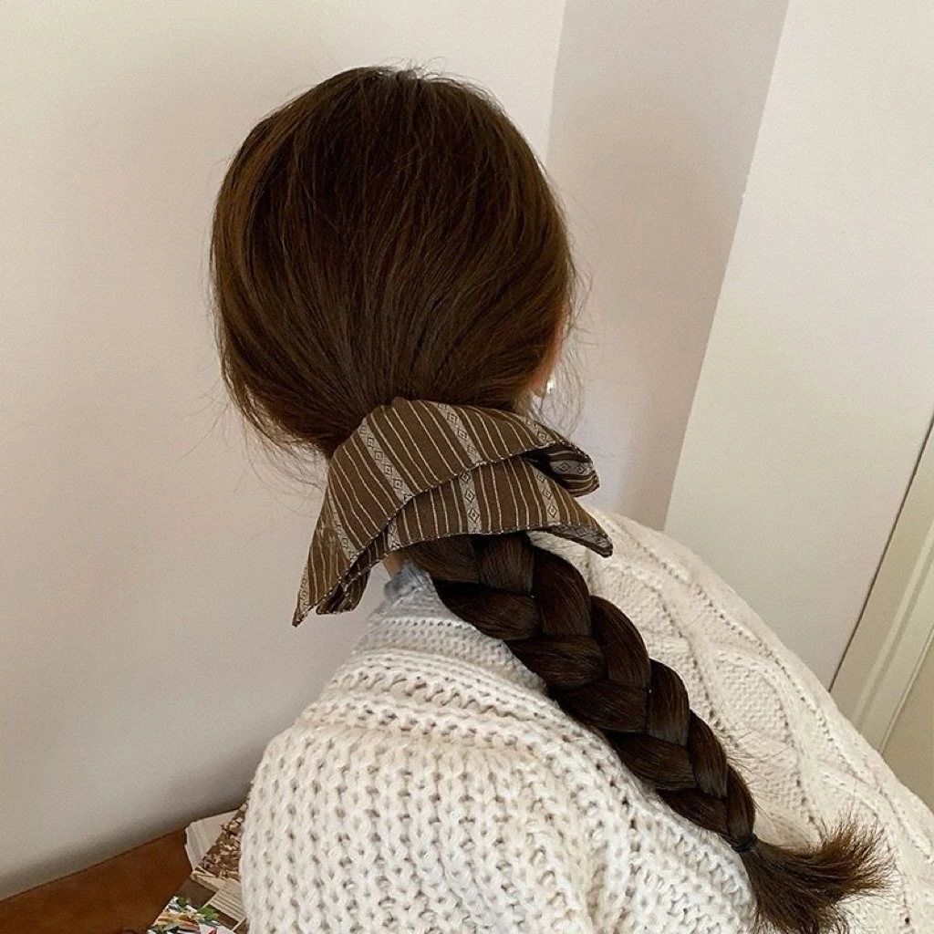 复古法式大肠发圈女时尚方型发绳扎低马尾头绳高弹力耐用皮筋发饰