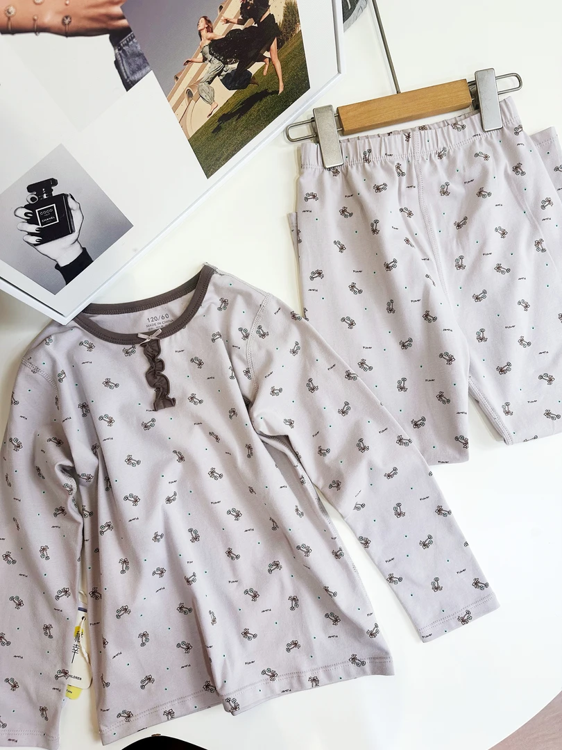 2025儿童春秋透气棉纱男女童舒适亲子家装套装