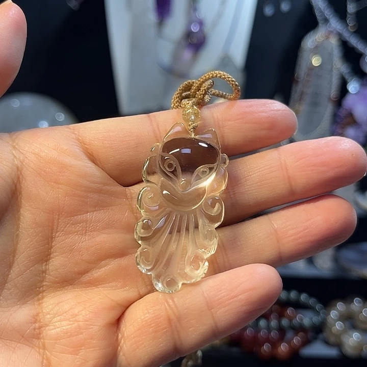 颈饰水晶未镶嵌天然黄水晶凤九