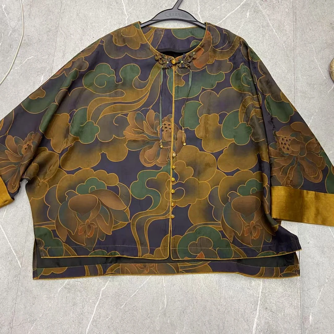 新中式时尚提花香云纱中国风高级感女装上衣889701