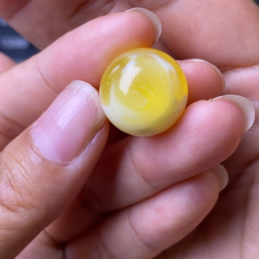 琥珀未镶嵌裸石金溶洞拉丝妖满天星圆珠17mm