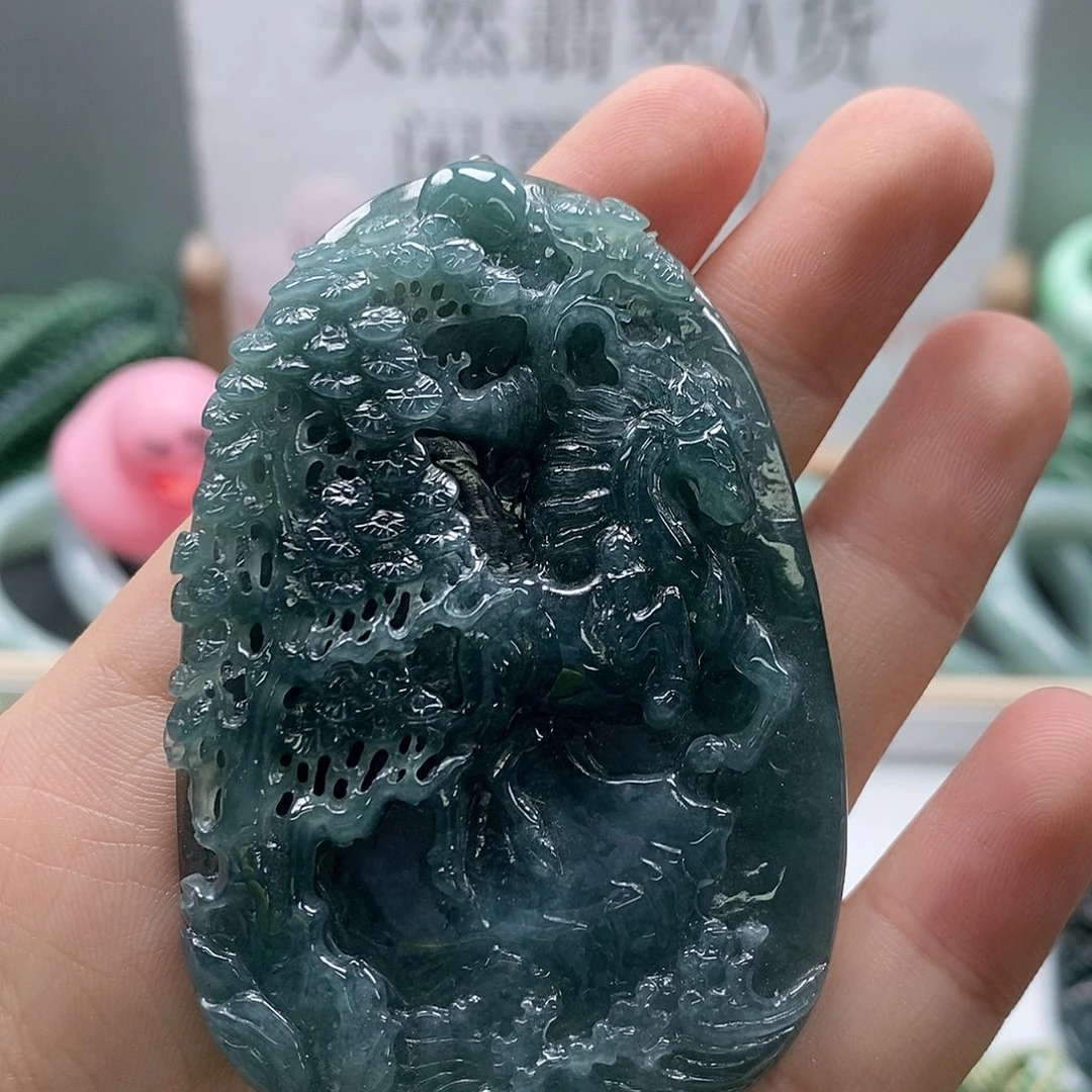 翡翠未镶嵌颈饰3-5翡翠A货挂件