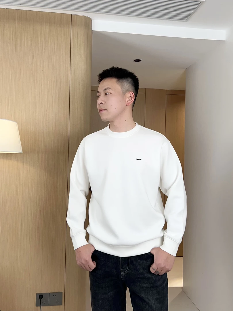 秋季新款男士卫衣重磅莫代尔圆领长袖简约内搭百搭打底衫68158